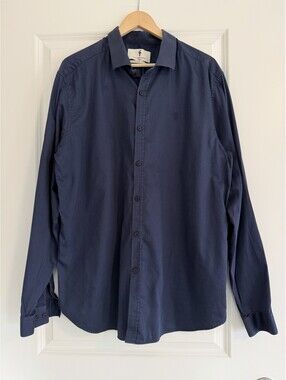 Father Sons Navy Dress Shirt Egyptian Cotton Formal Block Size XXXL